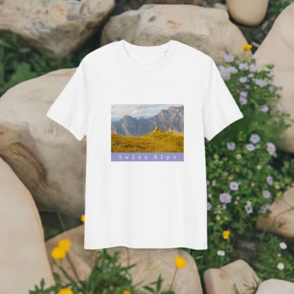 Golden Dusk - Swiss Alps Switzerland Organic Cotton T-Shirt