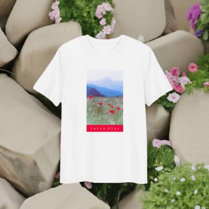 Poppy Field Swiss Alps - Organic Cotton T-Shirt