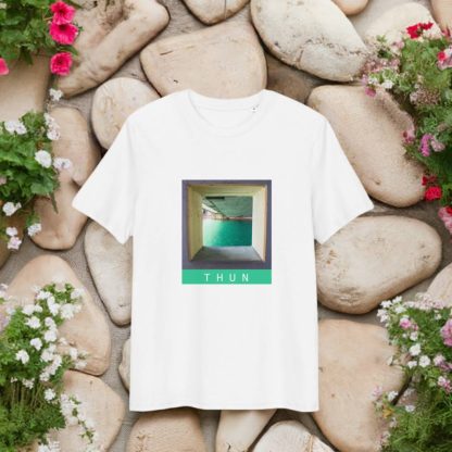 Thun Switzerland Aare River Scenic View Organic Cotton T-Shirt – Alpine Window Photo Print