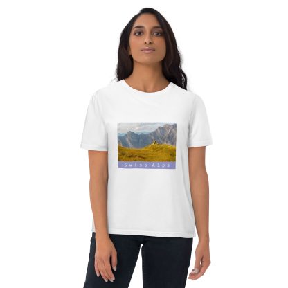 Golden Dusk - Swiss Alps Switzerland Organic Cotton T-Shirt - Image 4