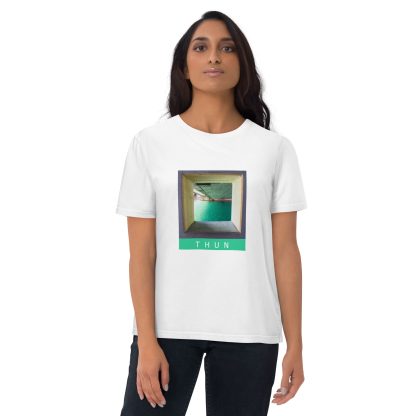 Thun Switzerland Aare River Scenic View Organic Cotton T-Shirt – Alpine Window Photo Print - Image 10